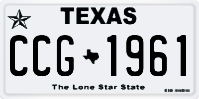 TX license plate CCG1961