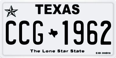 TX license plate CCG1962