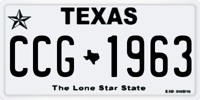 TX license plate CCG1963