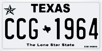 TX license plate CCG1964