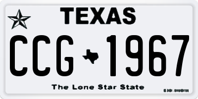 TX license plate CCG1967