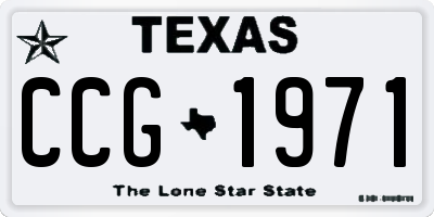 TX license plate CCG1971