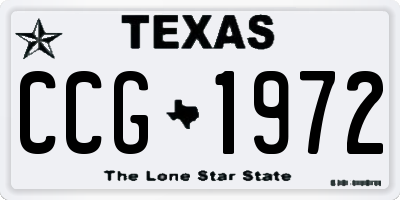 TX license plate CCG1972