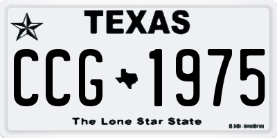TX license plate CCG1975