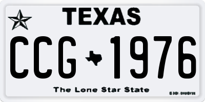 TX license plate CCG1976
