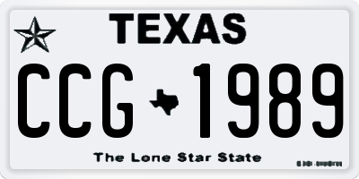 TX license plate CCG1989