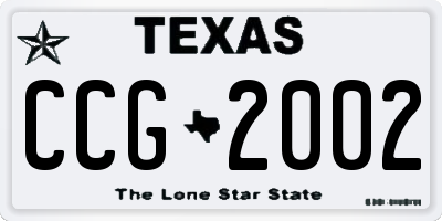 TX license plate CCG2002
