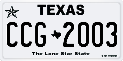TX license plate CCG2003