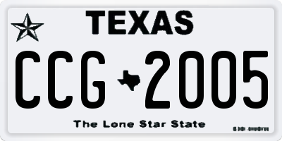 TX license plate CCG2005