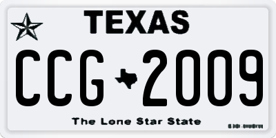 TX license plate CCG2009