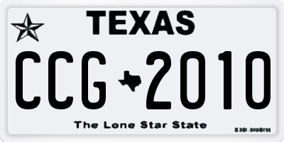 TX license plate CCG2010