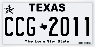 TX license plate CCG2011