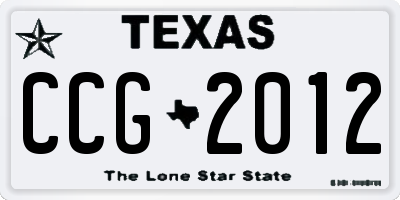 TX license plate CCG2012