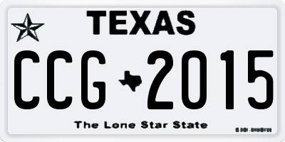 TX license plate CCG2015
