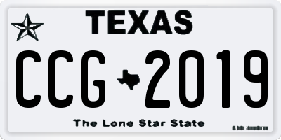 TX license plate CCG2019