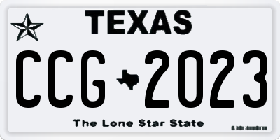 TX license plate CCG2023