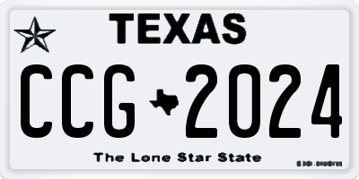 TX license plate CCG2024