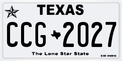 TX license plate CCG2027