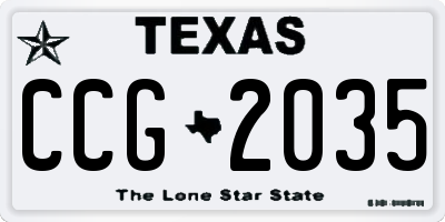 TX license plate CCG2035