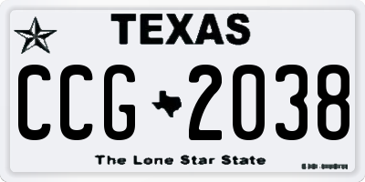 TX license plate CCG2038