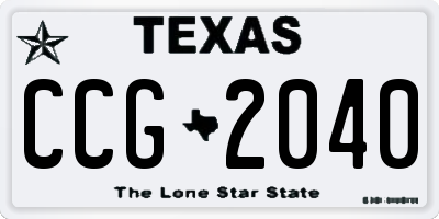 TX license plate CCG2040