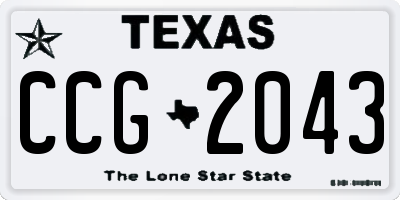 TX license plate CCG2043
