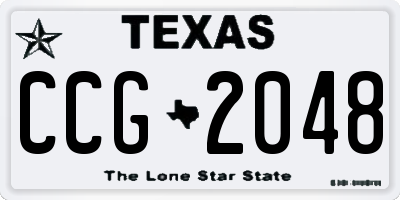 TX license plate CCG2048