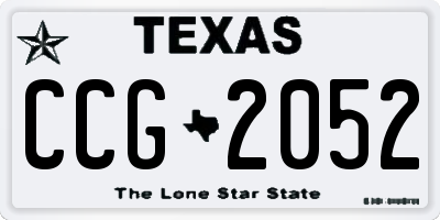 TX license plate CCG2052
