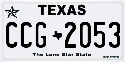 TX license plate CCG2053