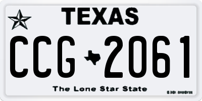 TX license plate CCG2061