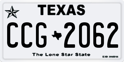 TX license plate CCG2062
