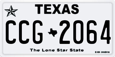 TX license plate CCG2064