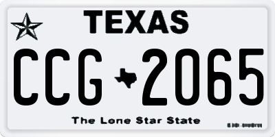 TX license plate CCG2065