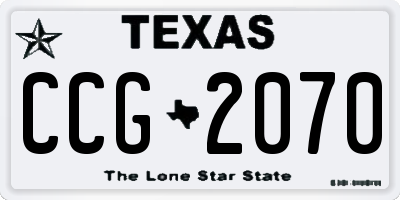 TX license plate CCG2070