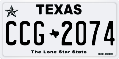 TX license plate CCG2074