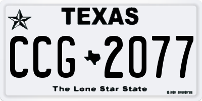 TX license plate CCG2077