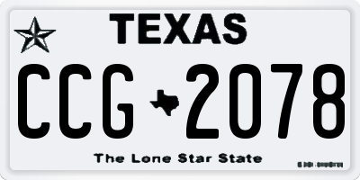TX license plate CCG2078