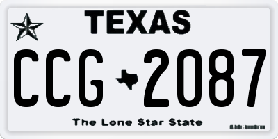 TX license plate CCG2087
