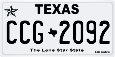 TX license plate CCG2092
