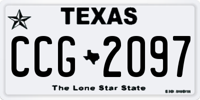 TX license plate CCG2097