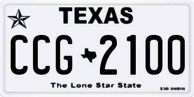 TX license plate CCG2100
