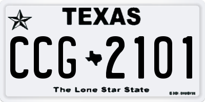 TX license plate CCG2101
