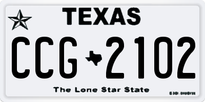 TX license plate CCG2102