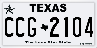 TX license plate CCG2104