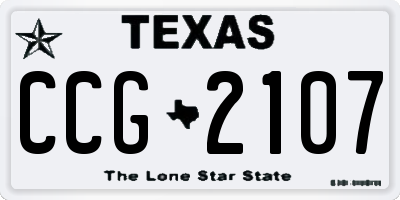 TX license plate CCG2107