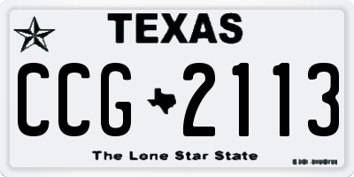 TX license plate CCG2113