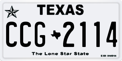 TX license plate CCG2114