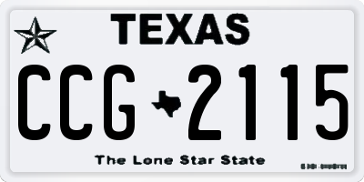 TX license plate CCG2115