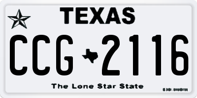 TX license plate CCG2116