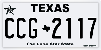 TX license plate CCG2117